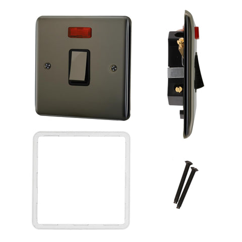 Standard Plate Switches and Sockets USB Plug Nickel Steel Rounded Corners Fused