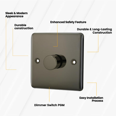 Standard Plate Switches and Sockets USB Plug Nickel Steel Rounded Corners Fused