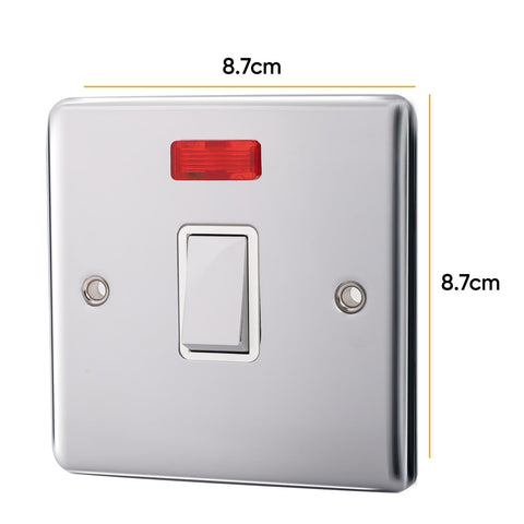 Standard Plate Switches and Sockets USB Plug Nickel Steel Rounded Corners Fused