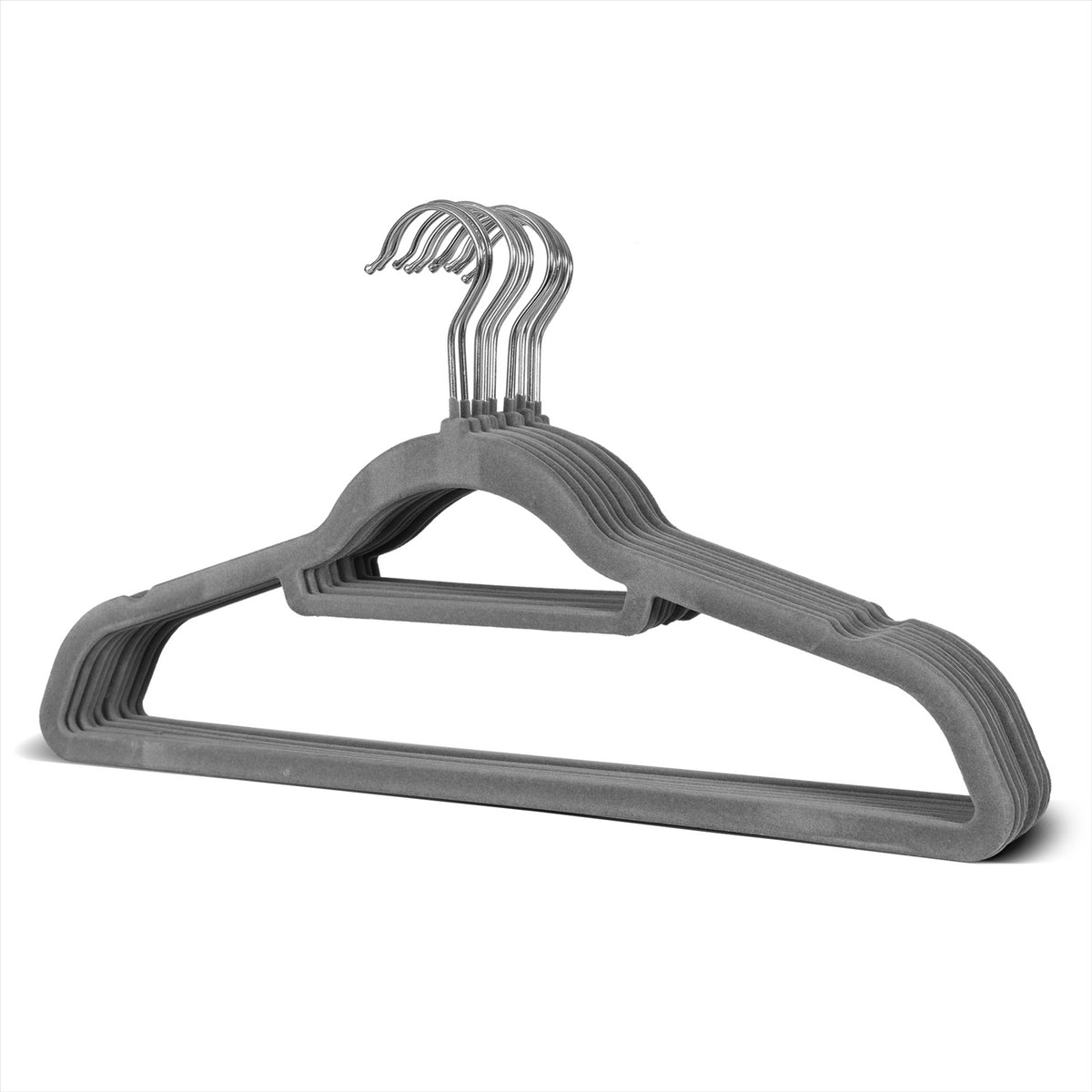 Charcoal Flocked Hangers - 10PK