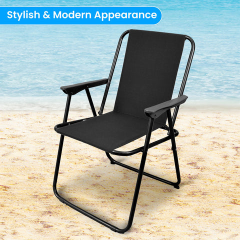 Relaxing Spring Beach Chair Designed for Outdoor Comfort BLACK