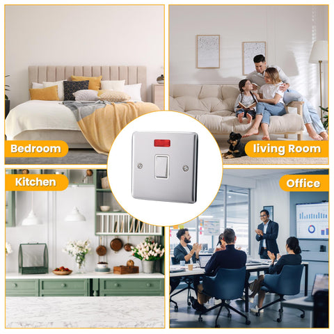 Standard Plate Switches and Sockets USB Plug Nickel Steel Rounded Corners Fused