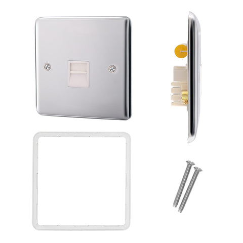 Standard Plate Switches and Sockets USB Plug Nickel Steel Rounded Corners Fused