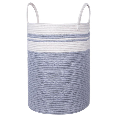 Attractive Grey & Cream Woven Laundry Basket for Home Organisation