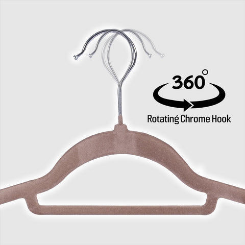 Tan Flocked Hangers - 10PK