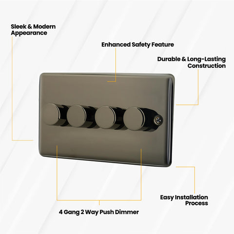 Standard Plate Switches and Sockets USB Plug Nickel Steel Rounded Corners Fused