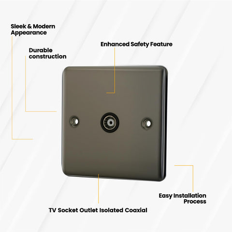 Standard Plate Switches and Sockets USB Plug Nickel Steel Rounded Corners Fused