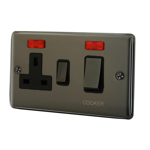 Standard Plate Switches and Sockets USB Plug Nickel Steel Rounded Corners Fused