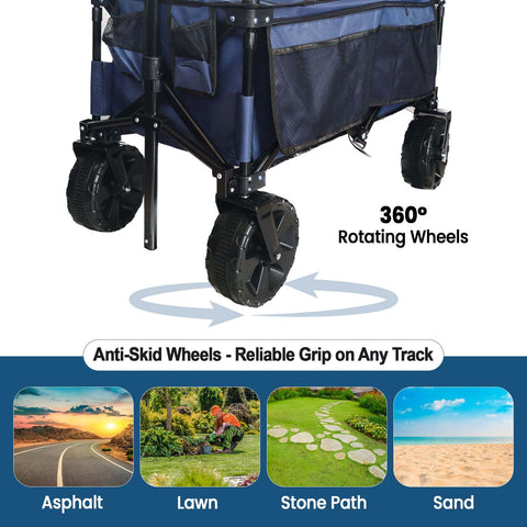 Garden Beach Camping Festival Trolley Wheel Design Folding Cart