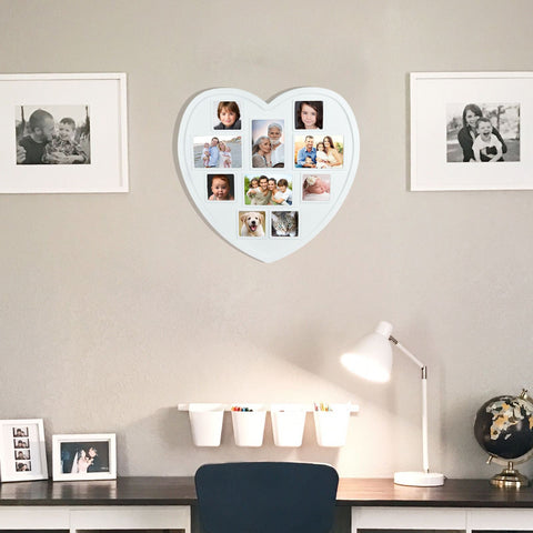 White Hanging Heart Photo Frame