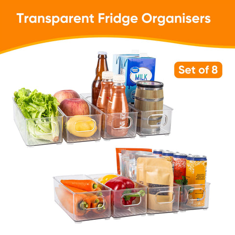 8Pcs Refrigerator Organisers Pantry Storage Containers