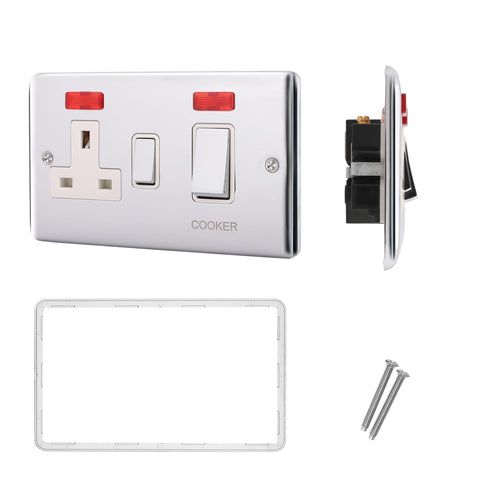 Standard Plate Switches and Sockets USB Plug Nickel Steel Rounded Corners Fused