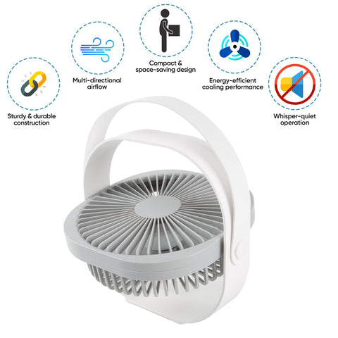 Mini USB Desk Fan with 3 Speed Setting Ultra Quiet Cooling