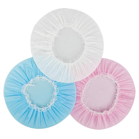 Blue Pink White Shower Caps