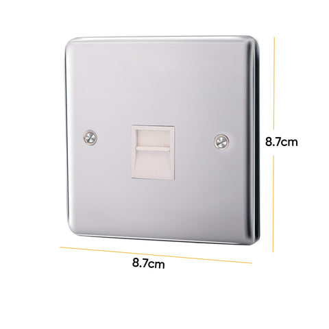 Standard Plate Switches and Sockets USB Plug Nickel Steel Rounded Corners Fused