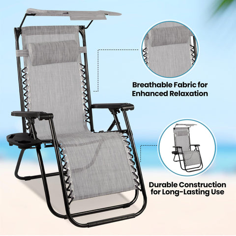 Zero Gravity Recliner Chair with Canopy