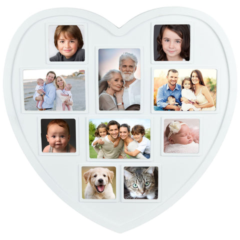 White Hanging Heart Photo Frame