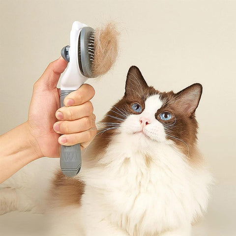 Cat Dog Comb Hair Massage Self Cleaning Grooming Brush