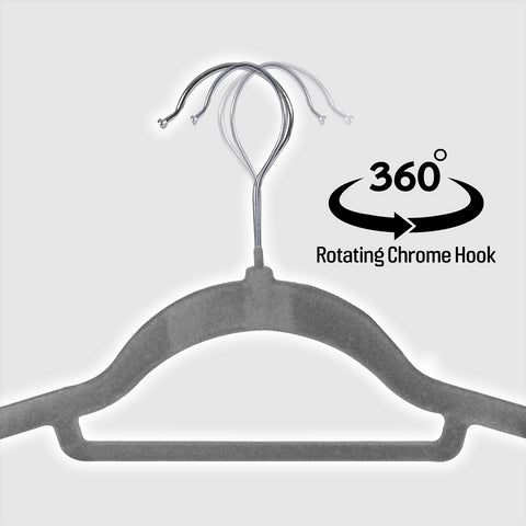 Charcoal Flocked Hangers - 10PK