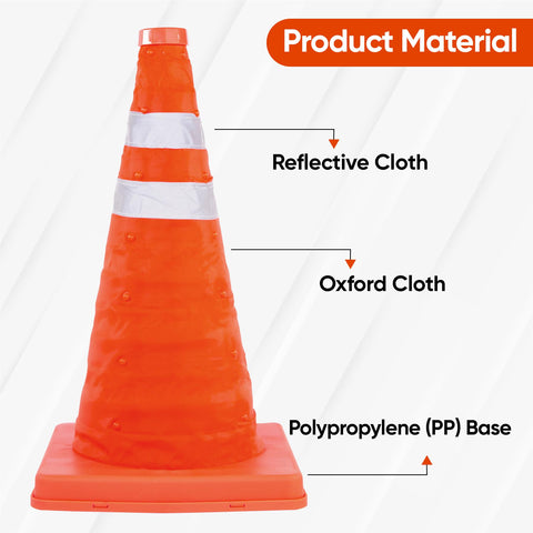 High Visibility 18" Pop Up Safety Cone Portable Traffic Emergency Football