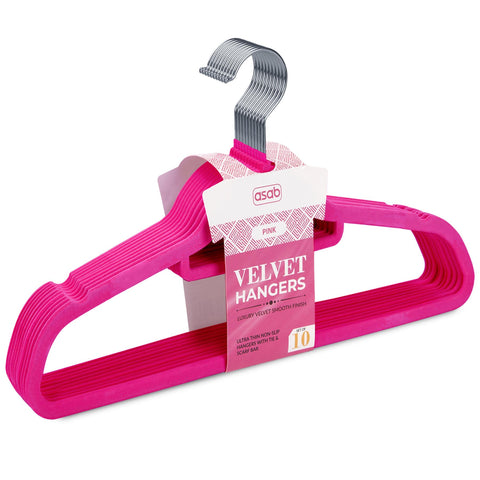 Pink Flocked Hangers - 10PK