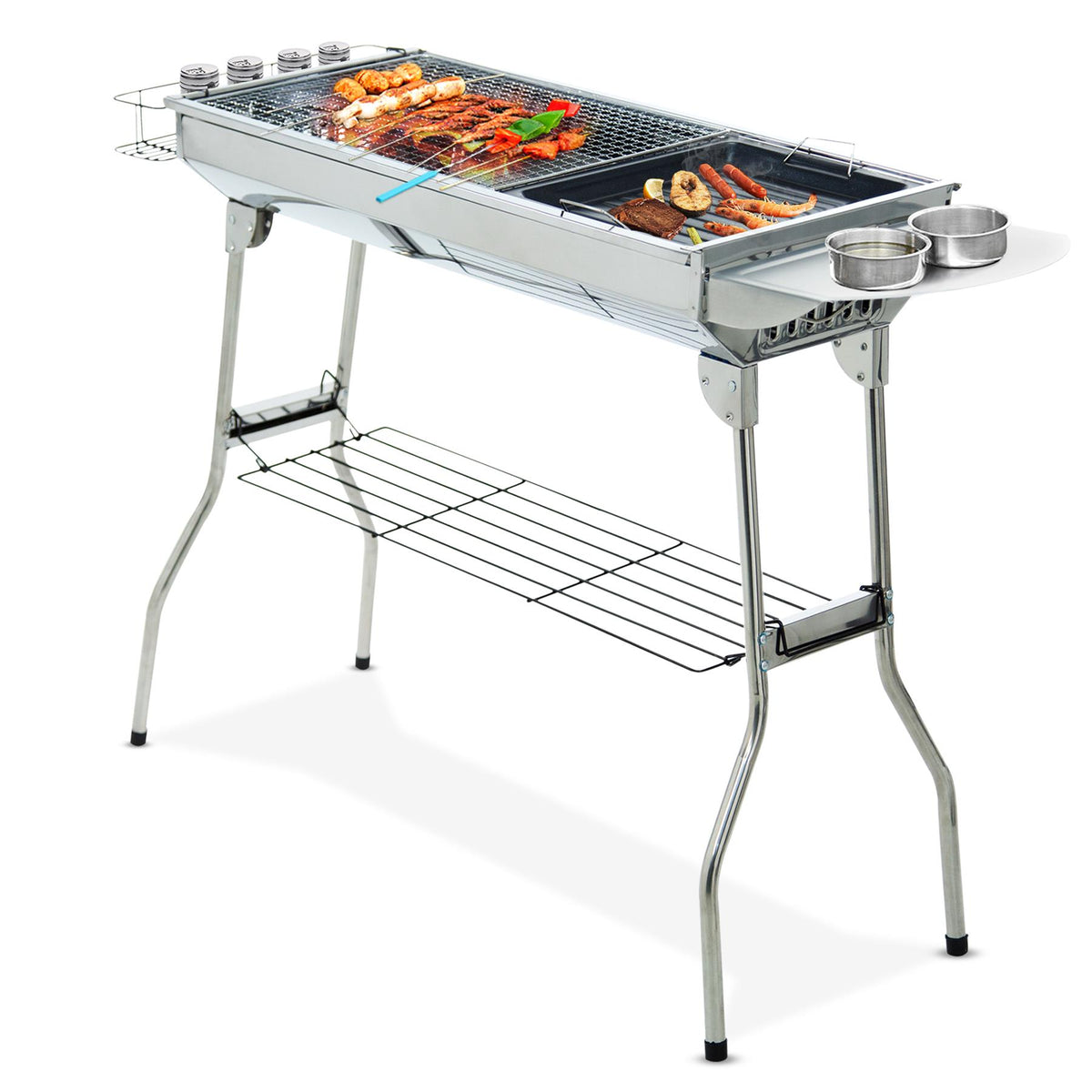 Charcoal BBQ Grill  Stainless Steel Outdoor BBQ Grill