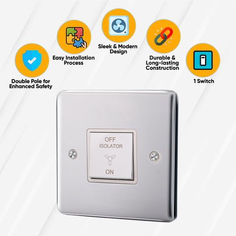 Standard Plate Switches and Sockets USB Plug Nickel Steel Rounded Corners Fused