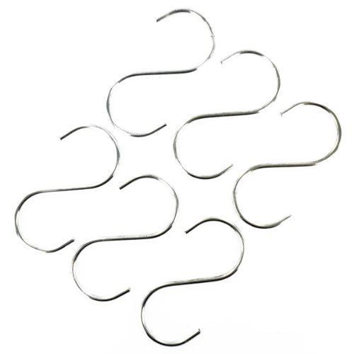 6 x S Shaped Metal Hooks