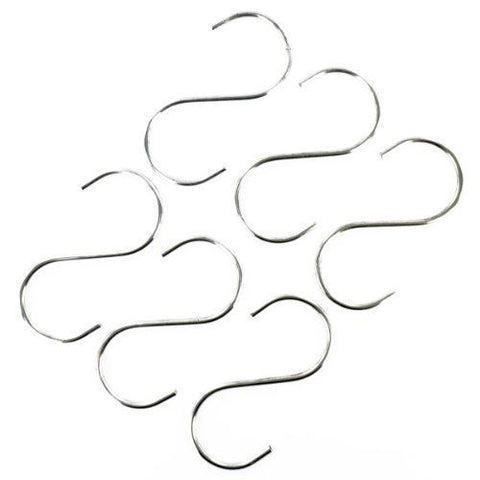 6 x S Shaped Metal Hooks