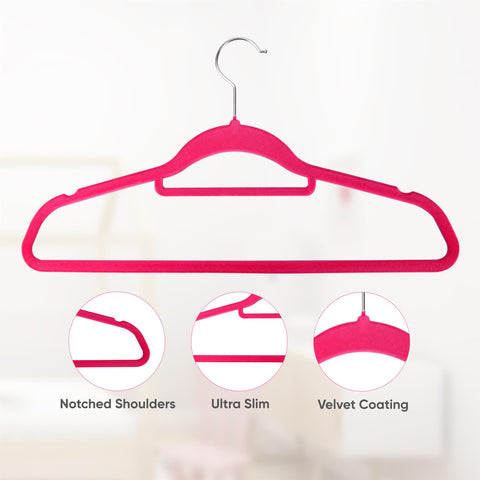 Pink Flocked Hangers - 10PK