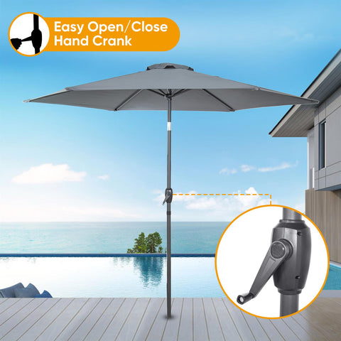 2.7M Garden Parasol Umbrella Provides Ample Shade GREY