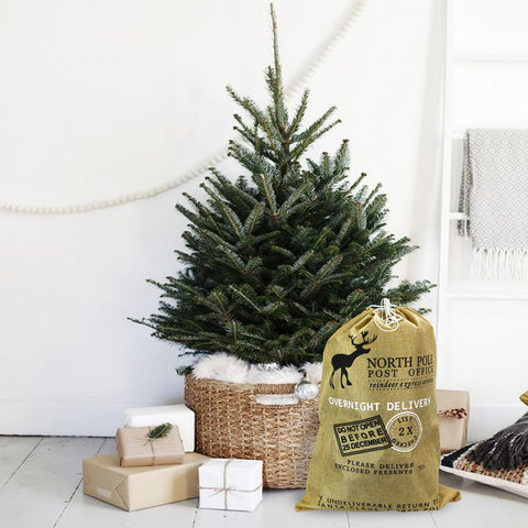 Jute Hessian Christmas Bag Beige