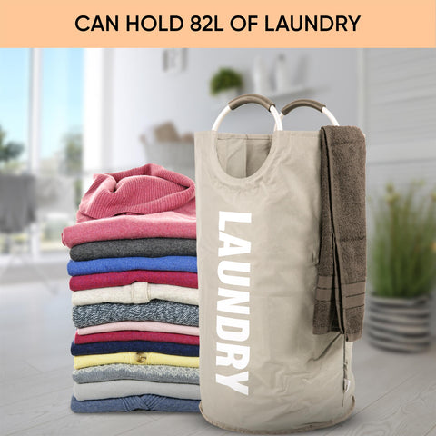 82L Large Collapsible Laundry Basket – Silver