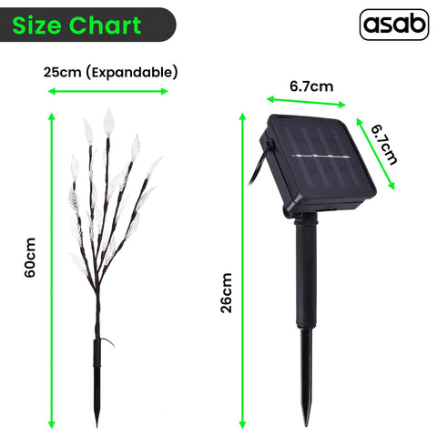 3Pk 60 LED Solar Branch Lights