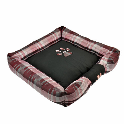 Square Tartan Pet Bed 50x50cm