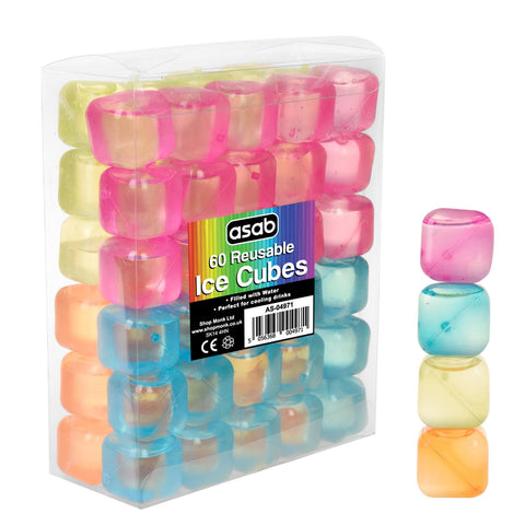 60 Reusable Multi Coloured Ice Cubes