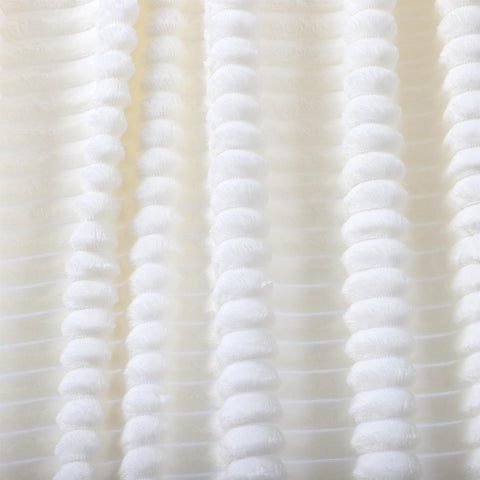 Ribbed Super Soft Blanket 120Cm X 150Cm - Cream