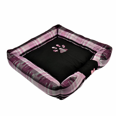 Square Tartan Pet Bed 50x50cm