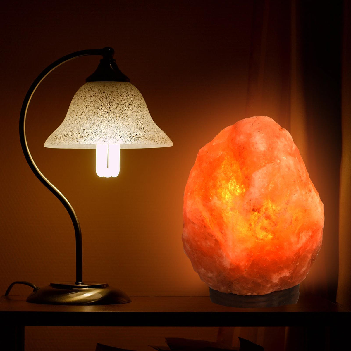 Himalayan Salt Lamp Crystal Pink Hand Carved