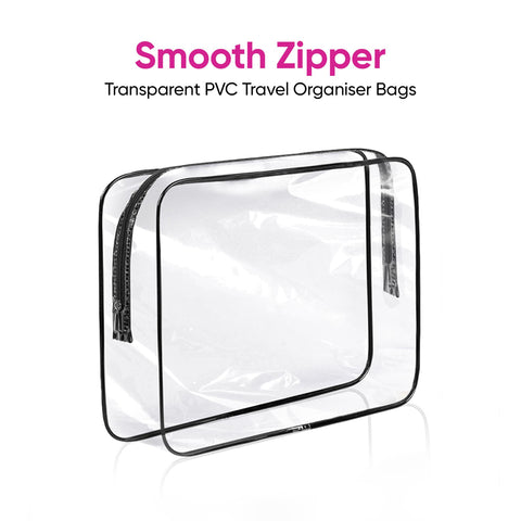 Transparent PVC Travel Organiser Bags 3 Pack