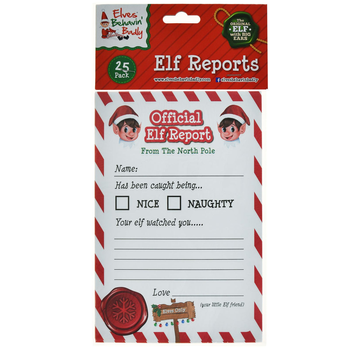 25Pk A5 Elf Christmas Report Card