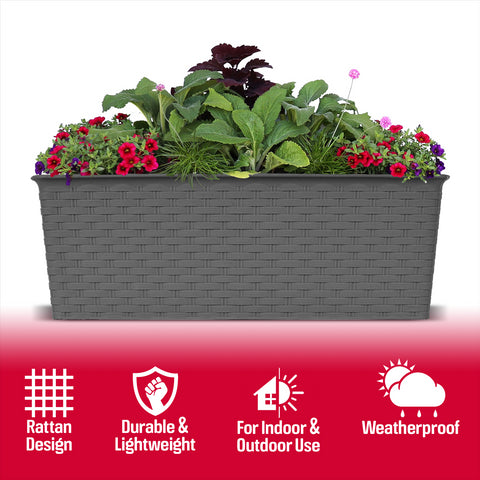 Rectangle Rattan Planter