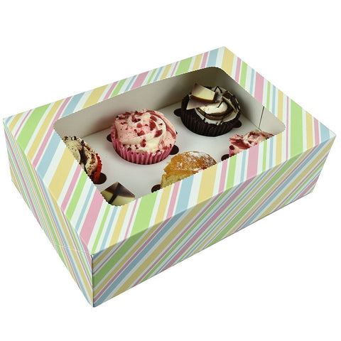 Windowed Cupcake Boxes for 6 Cupcakes