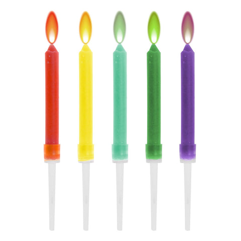 Perfect Party Pack of 12 Colourflame Candles