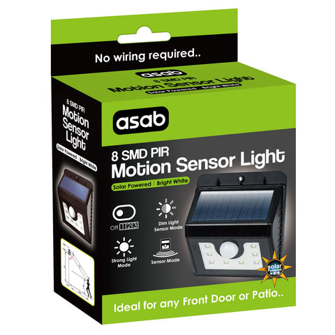 8 LED Solar Powered Light PIR Motion Sensor Night