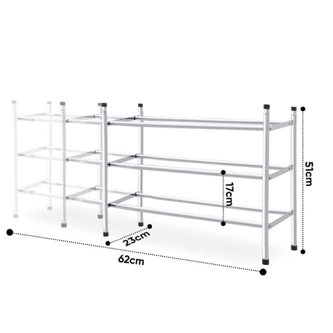 3 Tier 18 Pair Shoe Storage Rack