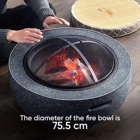 Fire Pit BBQ Grill Round Brazier