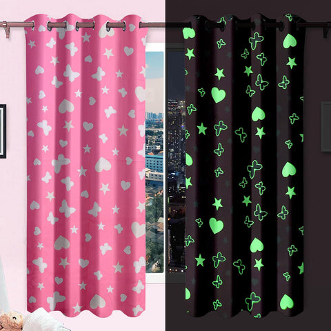 Blackout Glow In The Dark Kid Pair Curtains