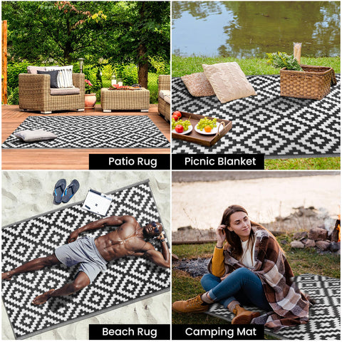 Outdoor Rug 180Cm X 120Cm - Black