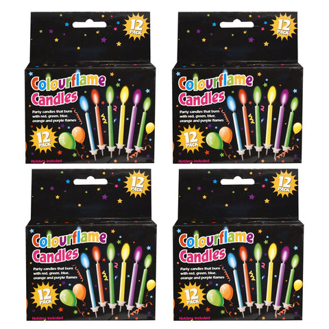 Perfect Party Pack of 12 Colourflame Candles